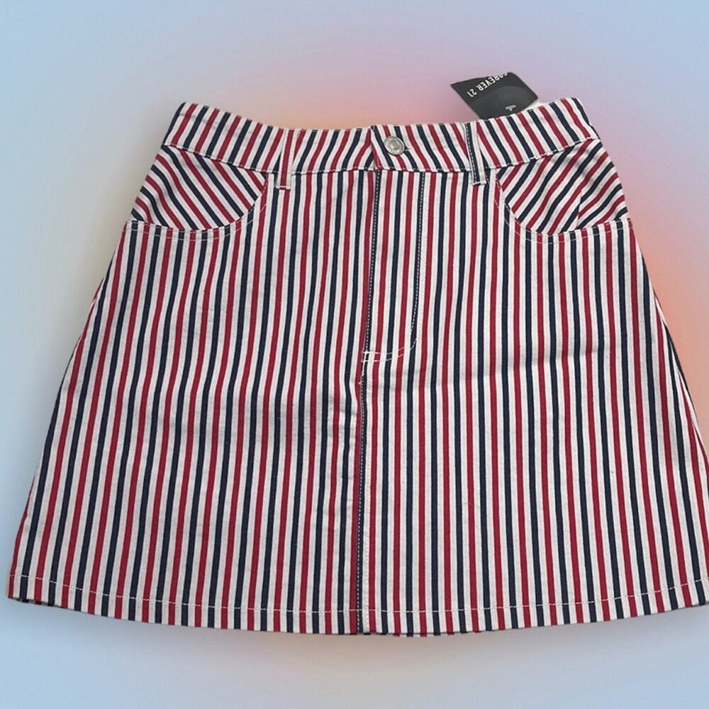FOREVER 21 Women’s Small Red White Blue Cotton Skirt